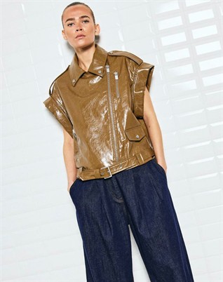 Gilian WBL Vegan Waistcoat Vest - Brown Stone